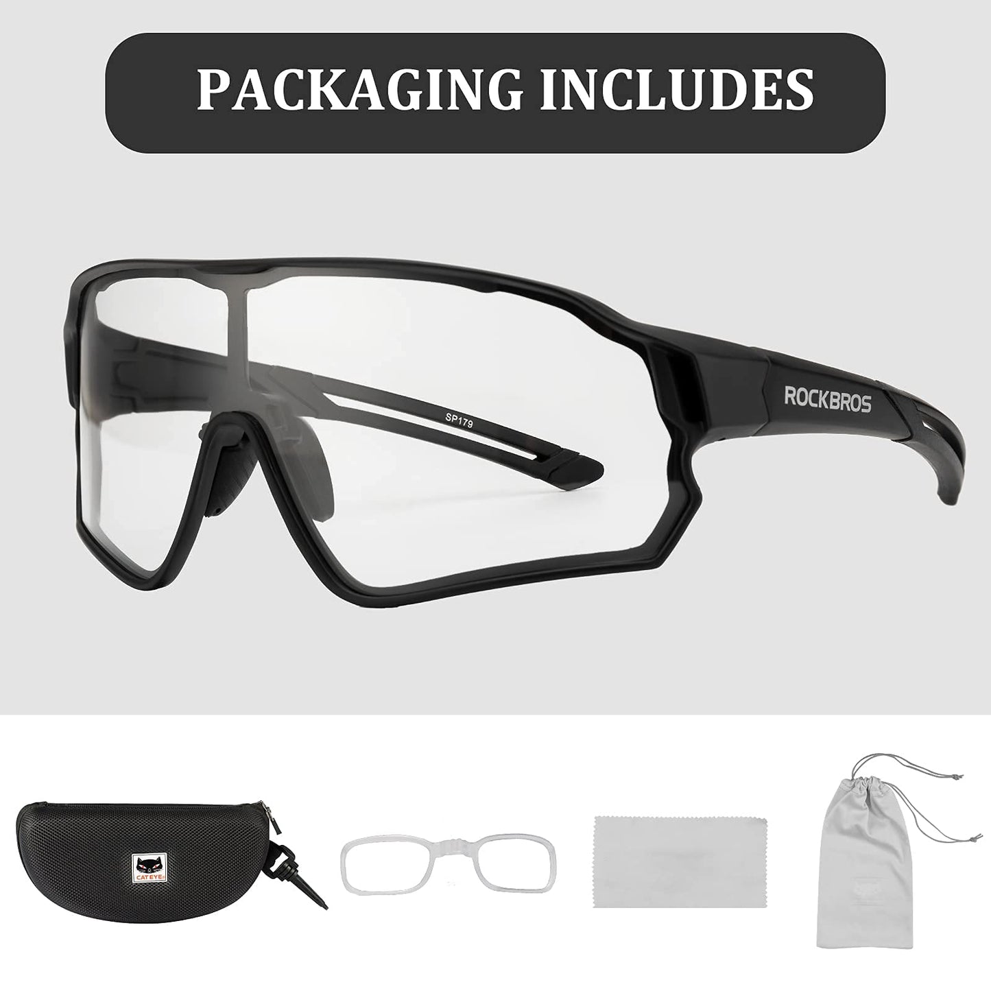 ROCKBROS Full Frame Photochromic Sunglasses Cycling Sunglasses