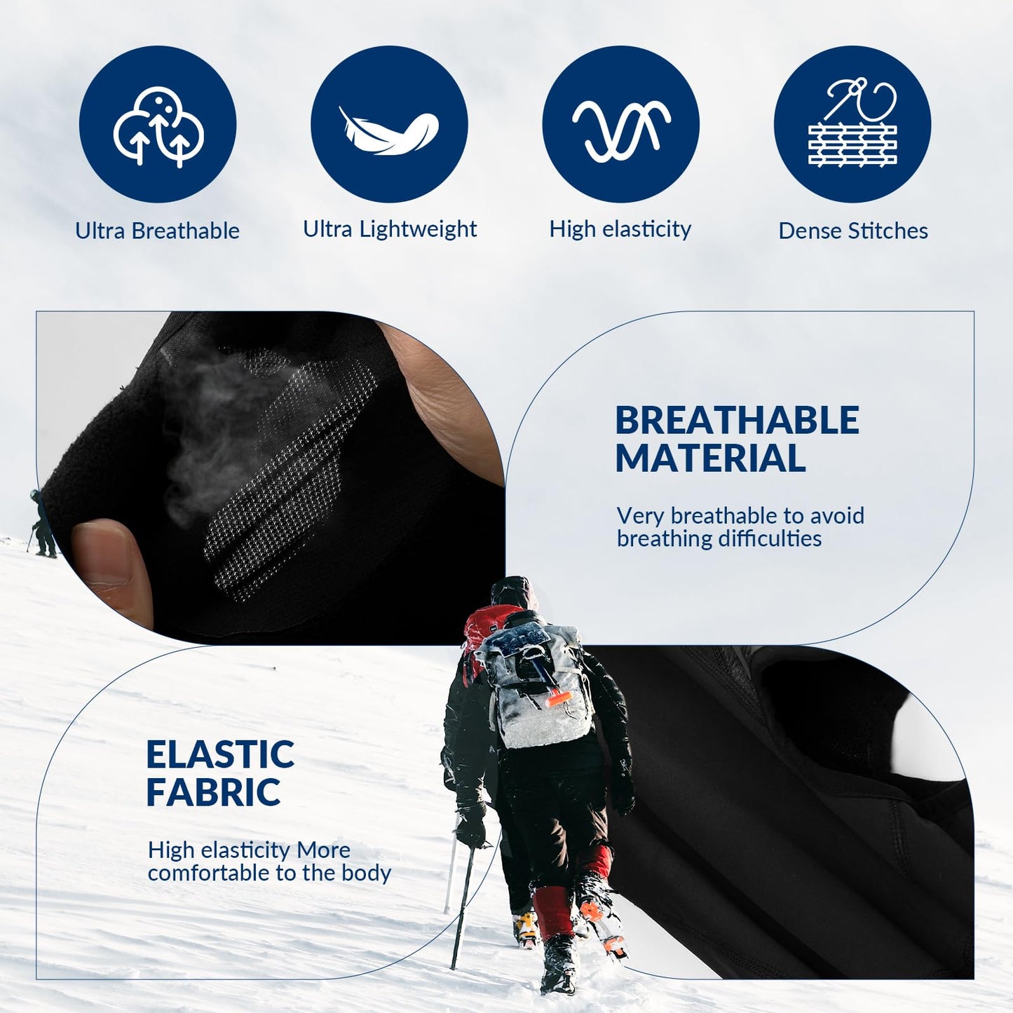 ROCKBROS Ski Mask Balaclava, Windproof Thermal Winter Mask for Cycling & Sports - ROCKBROS-UK