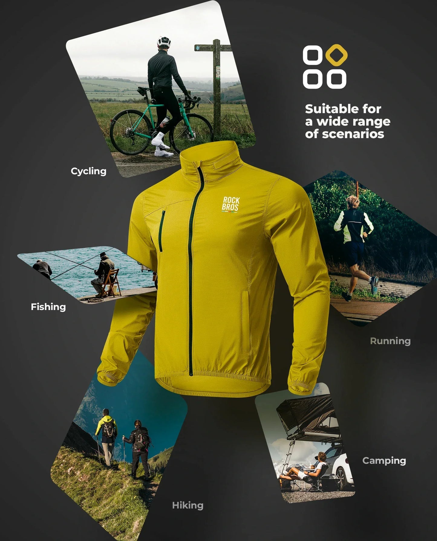 Road to Sky Men's Lightweight Cycling Windbreaker
