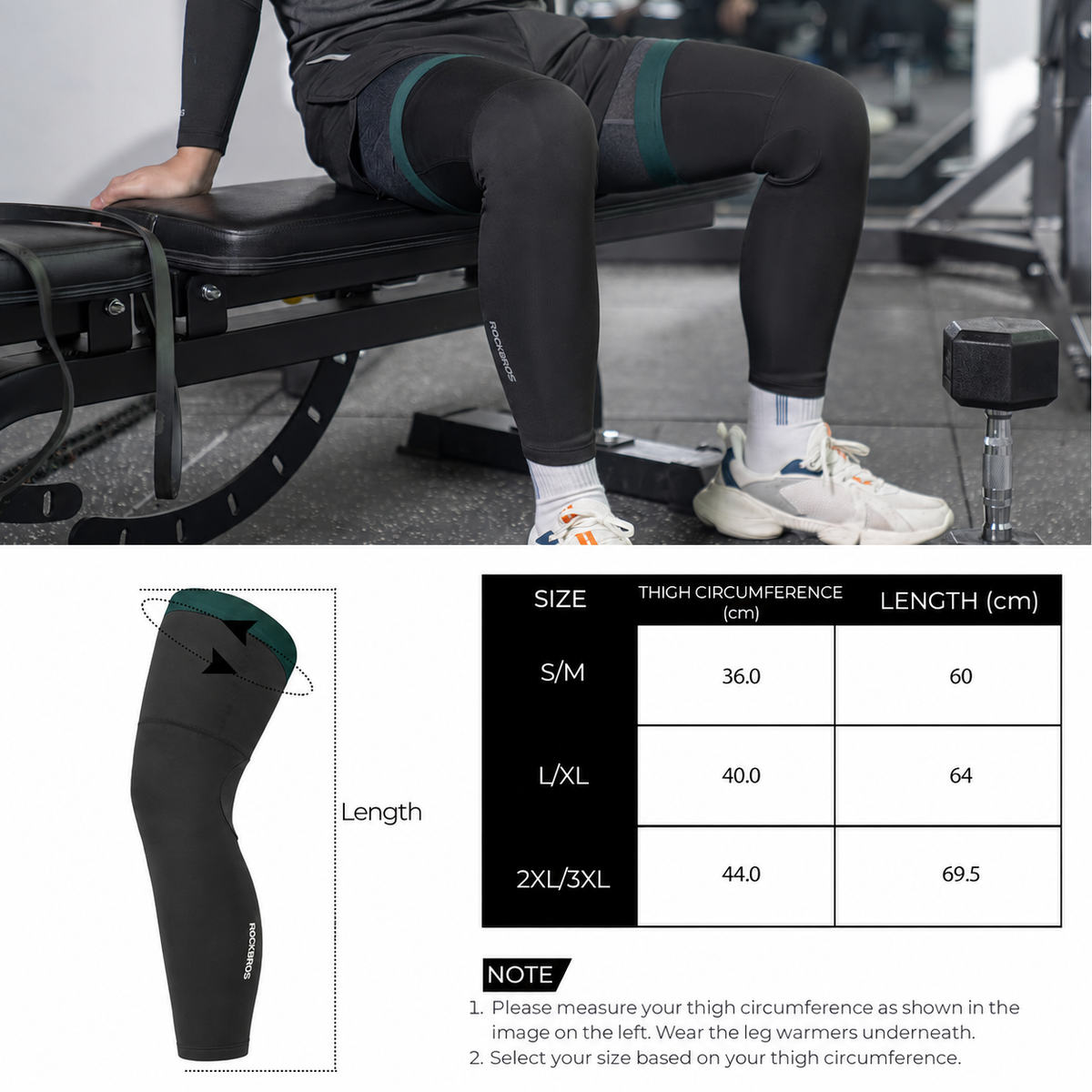 Jambières de cyclisme d'hiver thermiques S-3XL (1 paire)