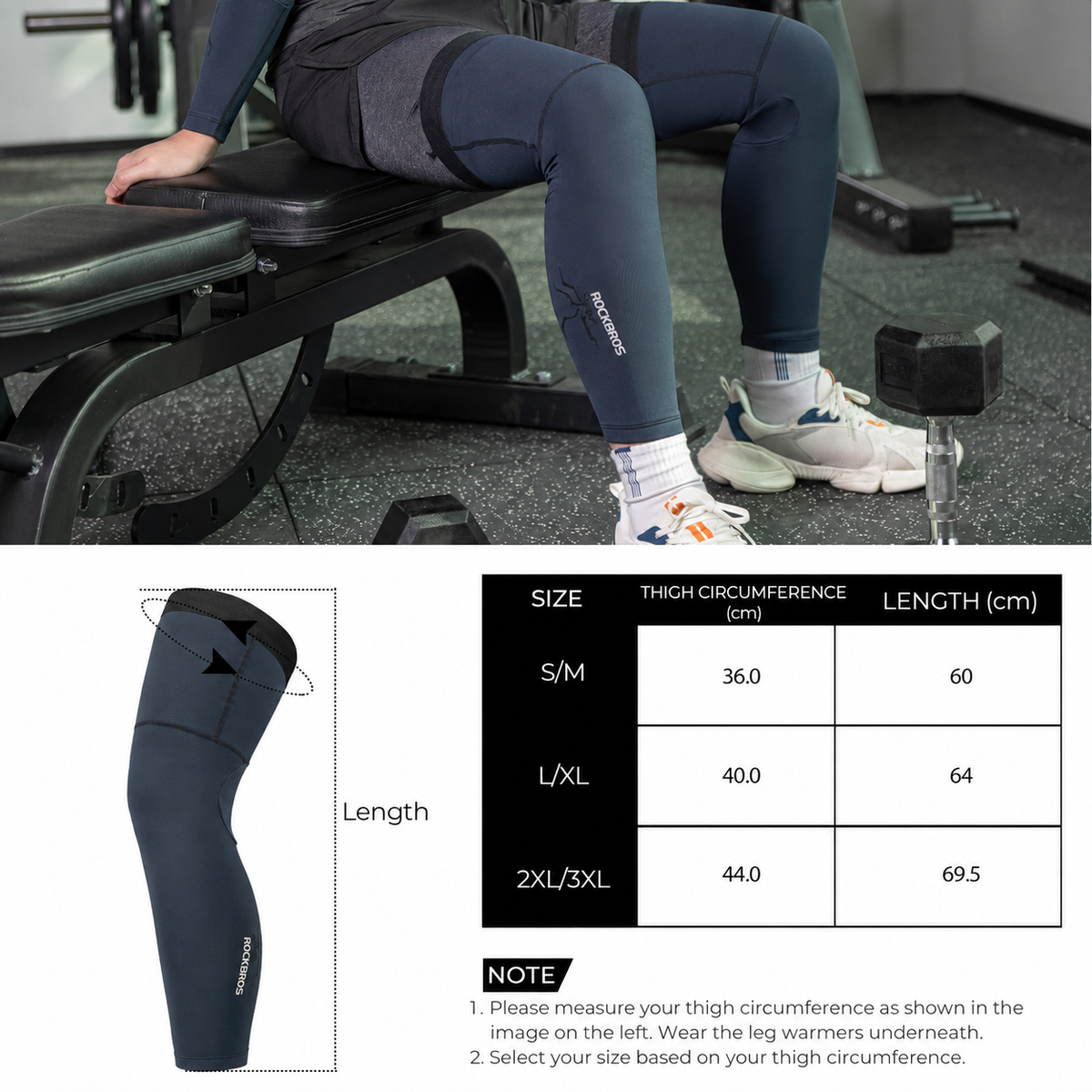 Jambières de cyclisme d'hiver thermiques S-3XL (1 paire)