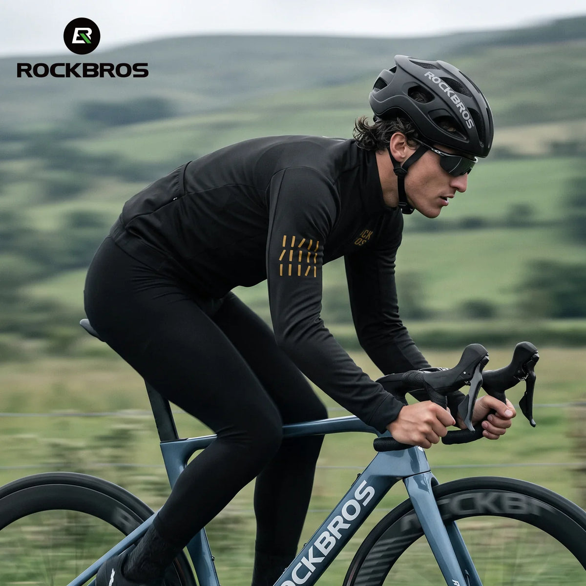 ROCKBROS maillot cyclisme hiver coupe-vent à manches longues, doublure polaire