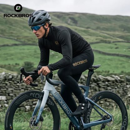 ROCKBROS maillot cyclisme hiver coupe-vent à manches longues, doublure polaire