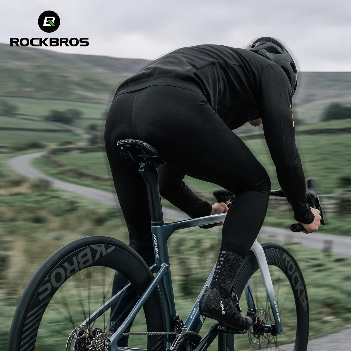 ROCKBROS maillot cyclisme hiver coupe-vent à manches longues, doublure polaire