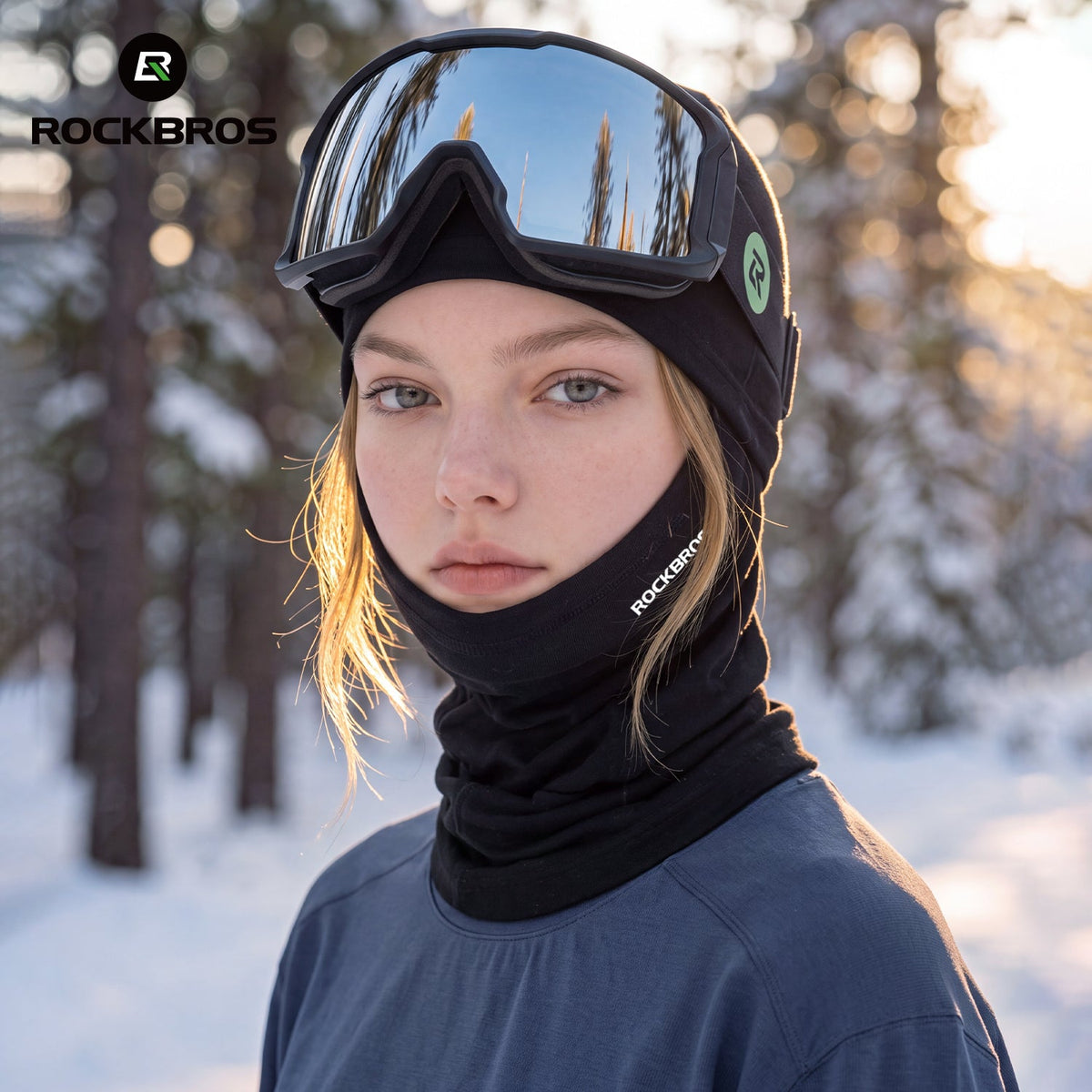 ROCKBROS cagoule hiver coupe-vent en Tencel et laine mérinos