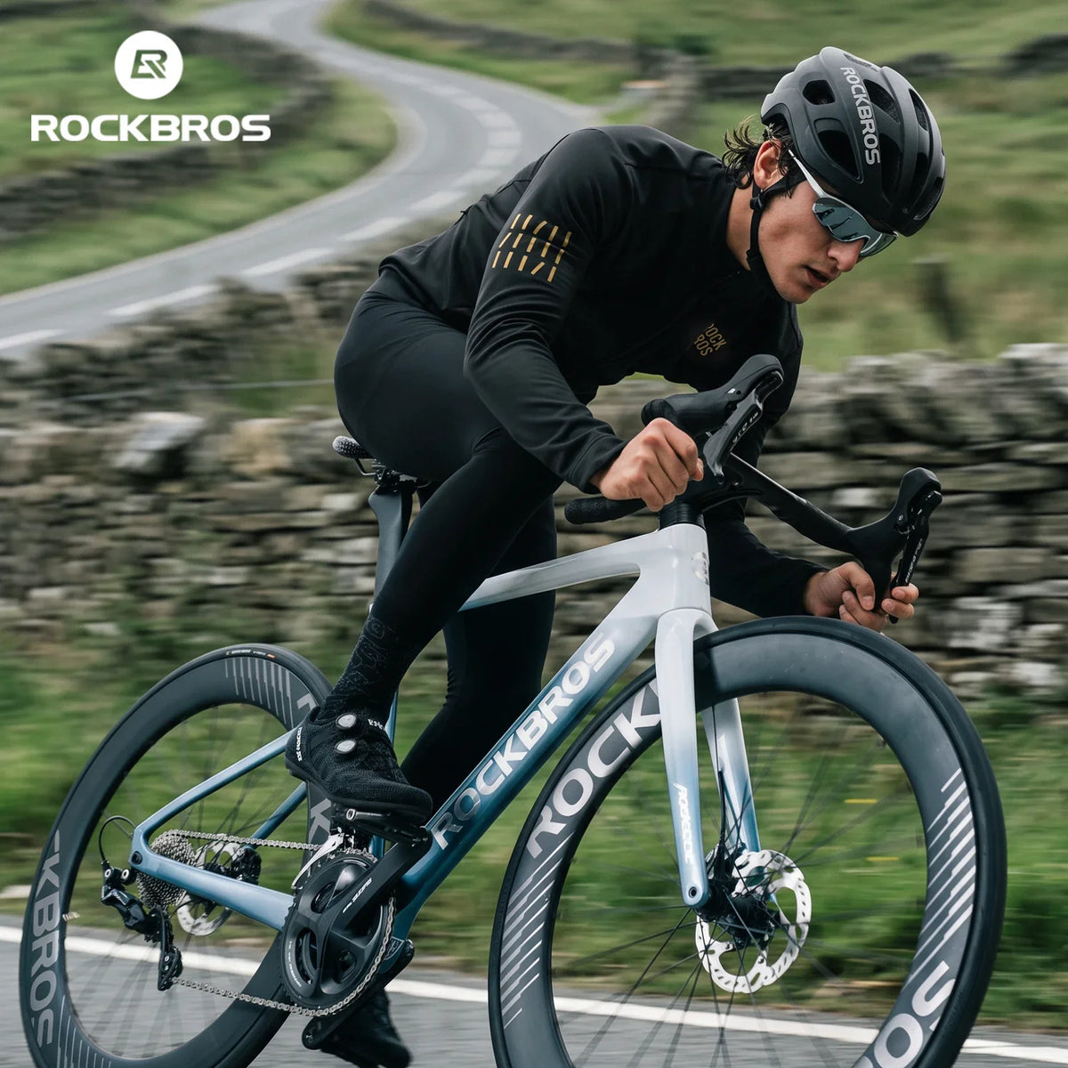 ROCKBROS maillot cyclisme hiver coupe-vent à manches longues, doublure polaire