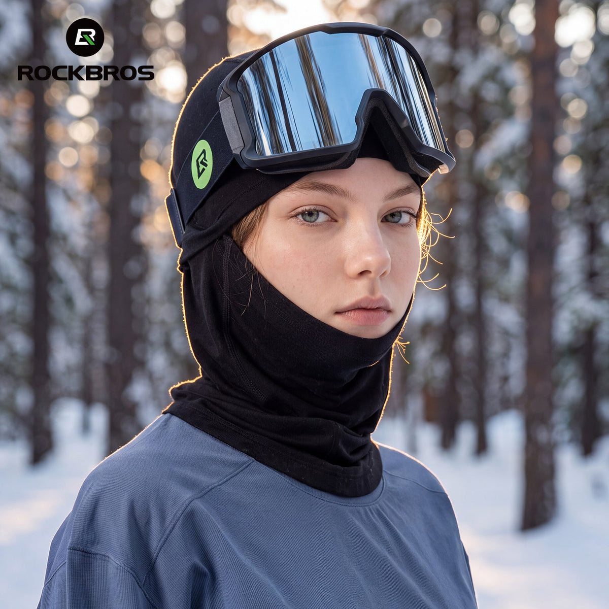 ROCKBROS cagoule hiver coupe-vent en Tencel et laine mérinos