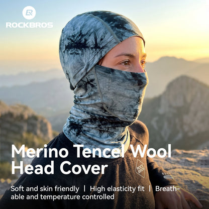 ROCKBROS cagoule hiver coupe-vent en Tencel et laine mérinos
