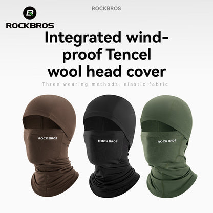ROCKBROS cagoule hiver coupe-vent en Tencel et laine mérinos