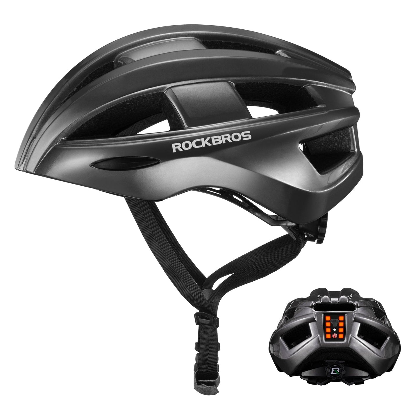 ROCKBROS Bicycle Helmet MTB Road Cycling Rear Light s Integrally-molded EPS+PC Ultralight #color_Titanium
