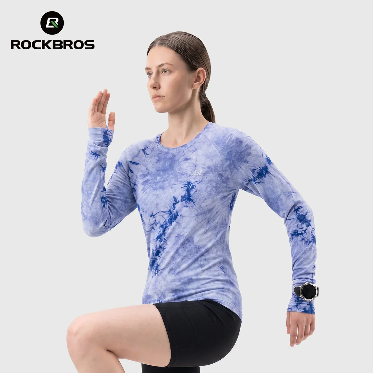 ROCKBROS haut running manches longues en laine mérinos, respirant