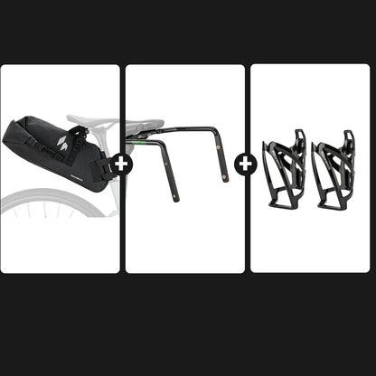 13L Bikepacking Saddle Bag Set with Stabilizer & Bottle Cages#Color_Black