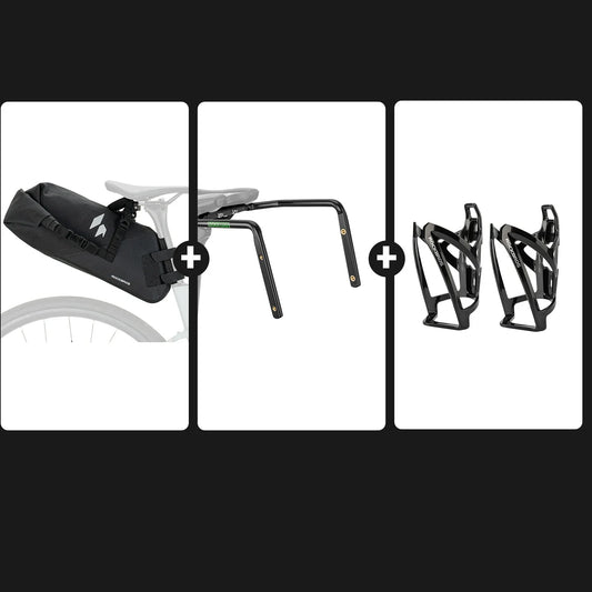13L Bikepacking Saddle Bag Set with Stabilizer & Bottle Cages#Color_Black