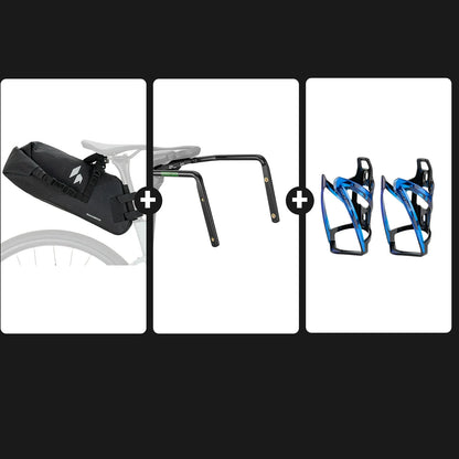 13L Bikepacking Saddle Bag Set with Stabilizer & Bottle Cages#Color_Black Blue