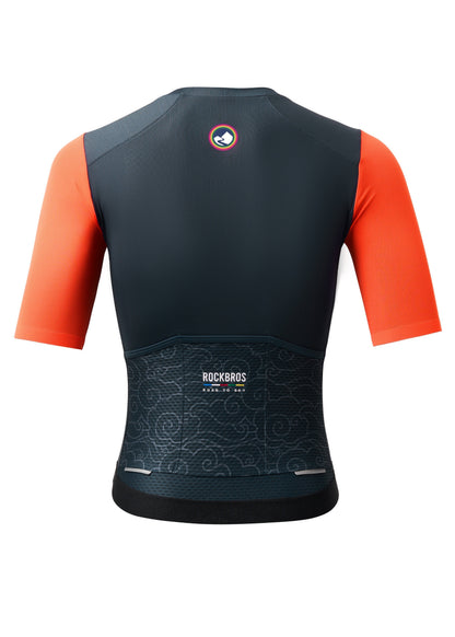 ROCKBROS Road-to-Sky Women's Cycling Short-Sleeved Jersey #Color_Navy Blue