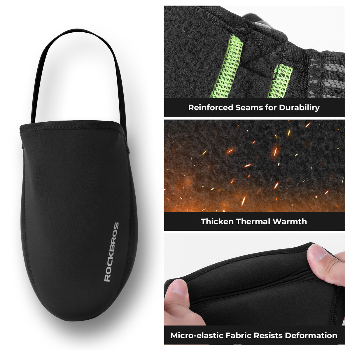 ROCKBROS - Sur-chaussures de cyclisme hydrofuges en Kevlar