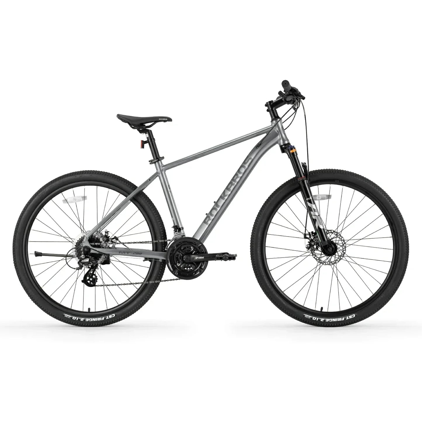 Hydraulic disc brake system on ROCKBROS MT200 mountain bike.
#color_silver