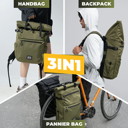 ROCKBROS 3 in 1 bike pannier bag rack shoulder bag 11-16L