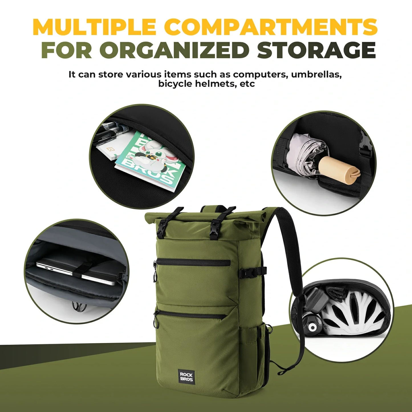 ROCKBROS 3 in 1 bike pannier bag rack shoulder bag 11-16L