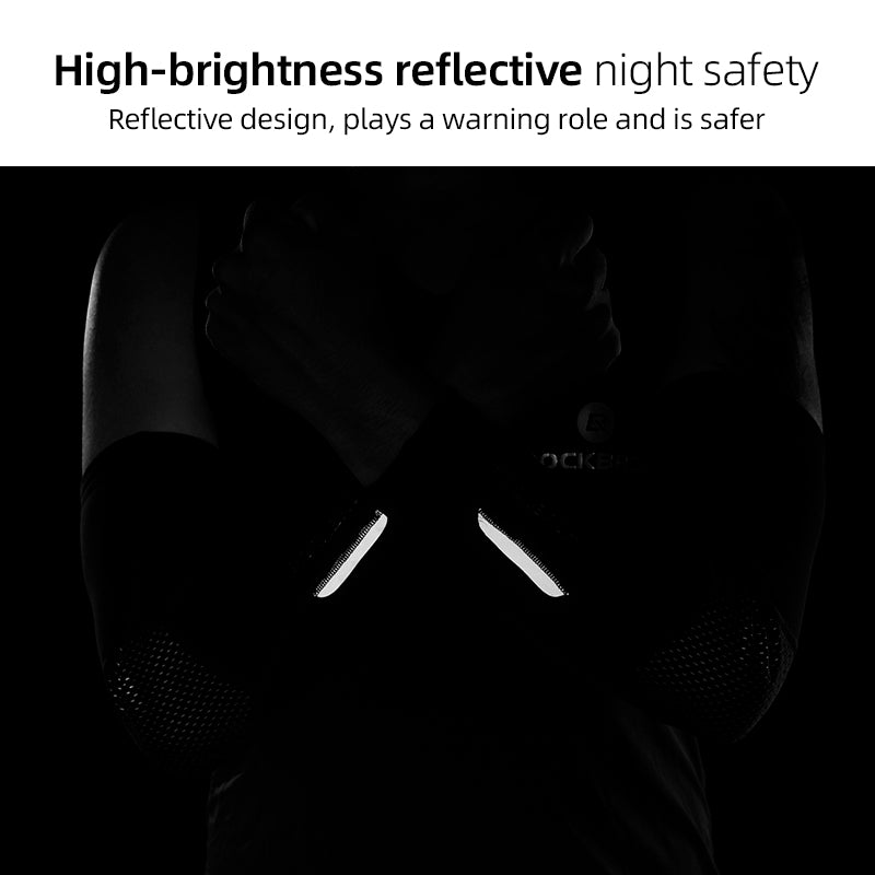 ROCKBROS Ensemble Manches de Bras & Jambières Thermiques Hiver Élastiques, Protection pour Cyclisme (1 Paire Chaque)