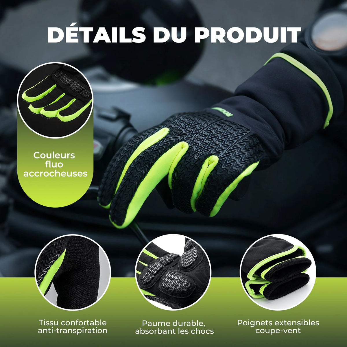 ROCKBROS Warm Winter Windproof Anti-Slip Touchscreen Gloves