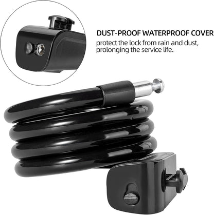 ROCKBROS 4ft Bike Cable Lock - Secure, Lightweight with Mounting Bracket#Color_Black