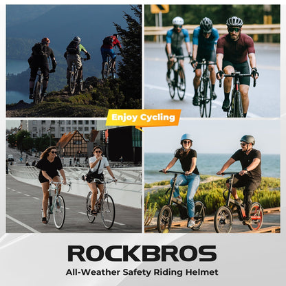 ROCKBROS Bicycle Helmet MTB Road Cycling Rear Light s Integrally-molded EPS+PC Ultralight - ROCKBROS