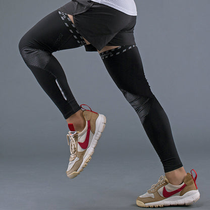 ROCKBROS Ensemble Manches de Bras & Jambières Thermiques Hiver Élastiques, Protection pour Cyclisme (1 Paire Chaque)