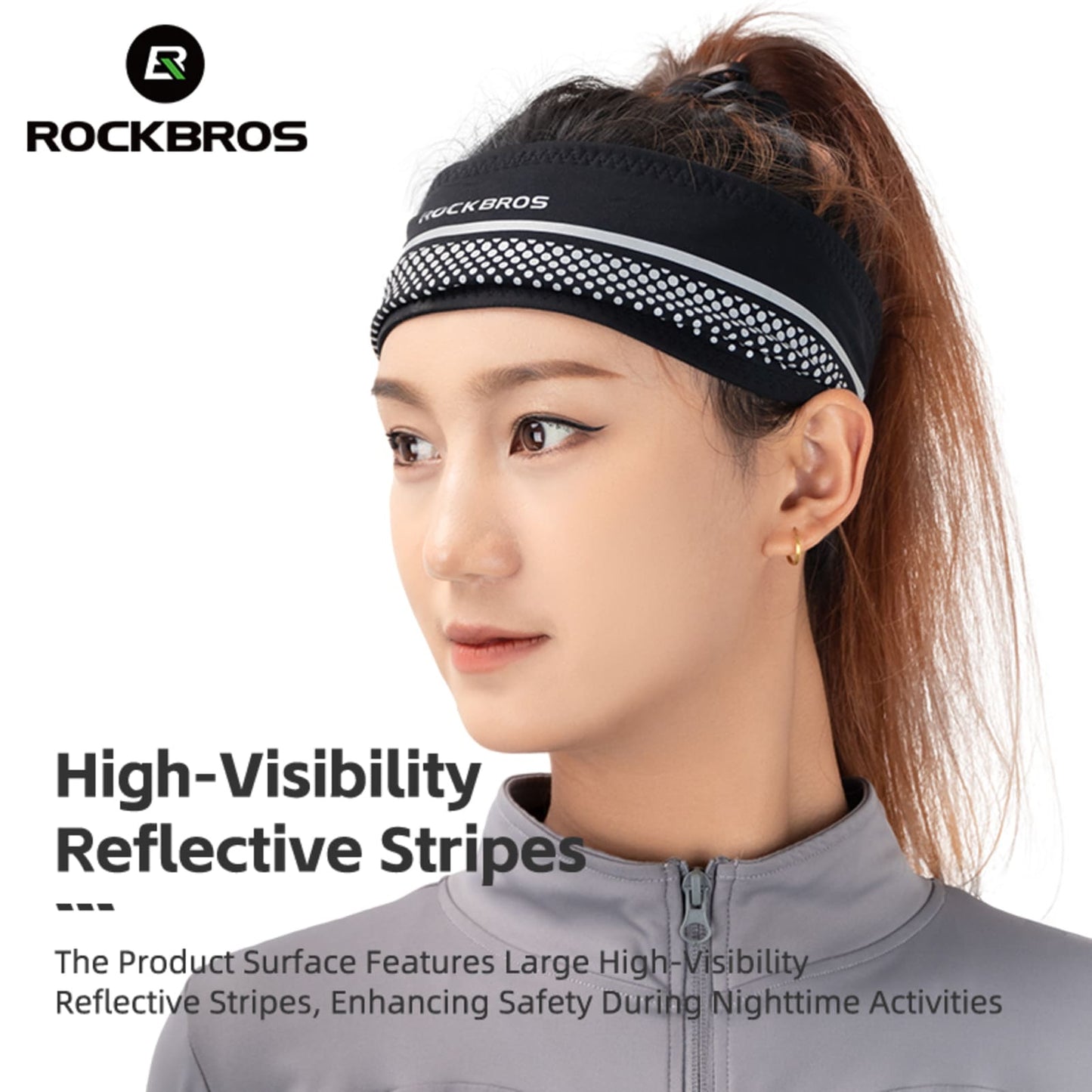 ROCKBROS Reflective Sports Sweat Band - Stay Cool & Visible 