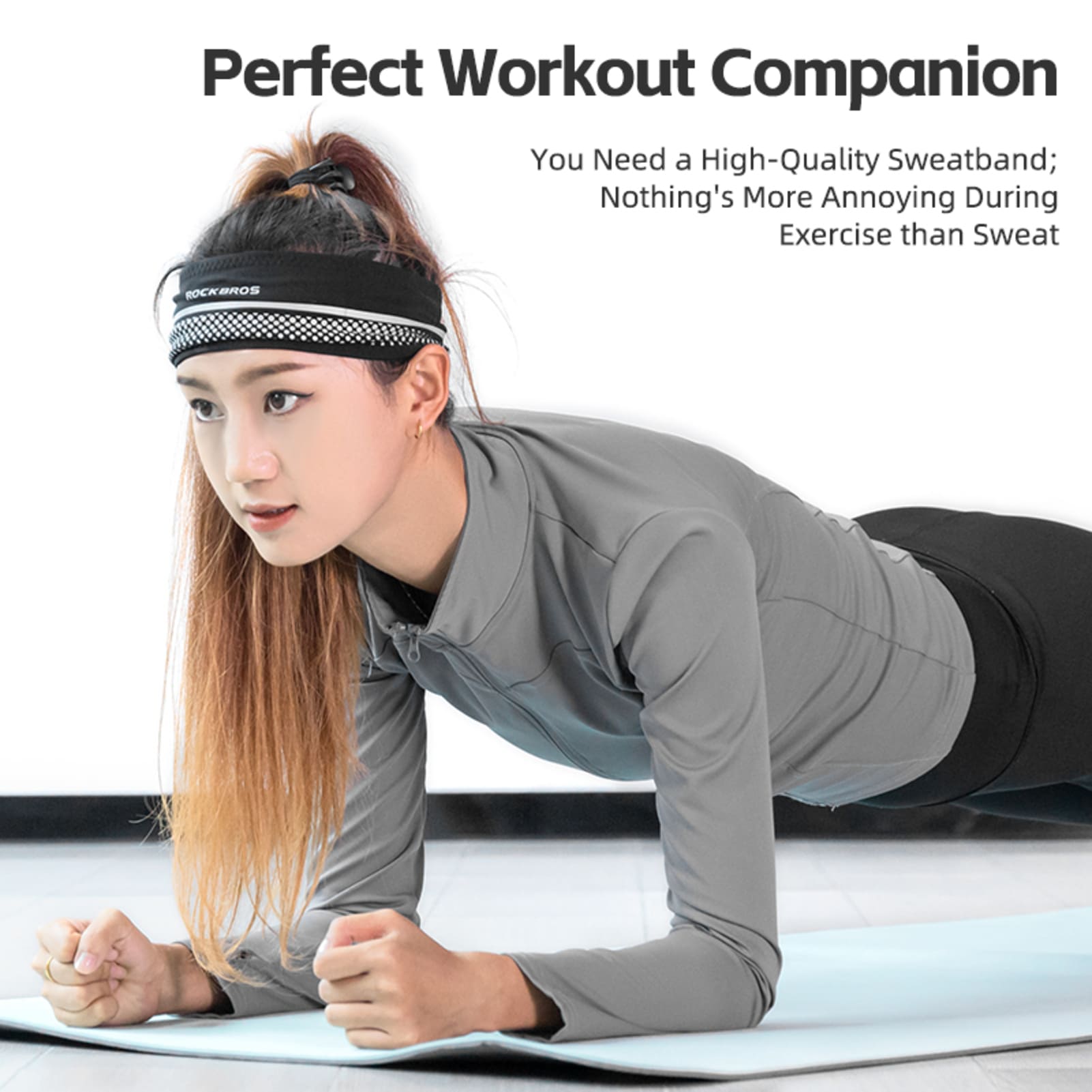ROCKBROS Reflective Sports Sweat Band - Stay Cool & Visible 