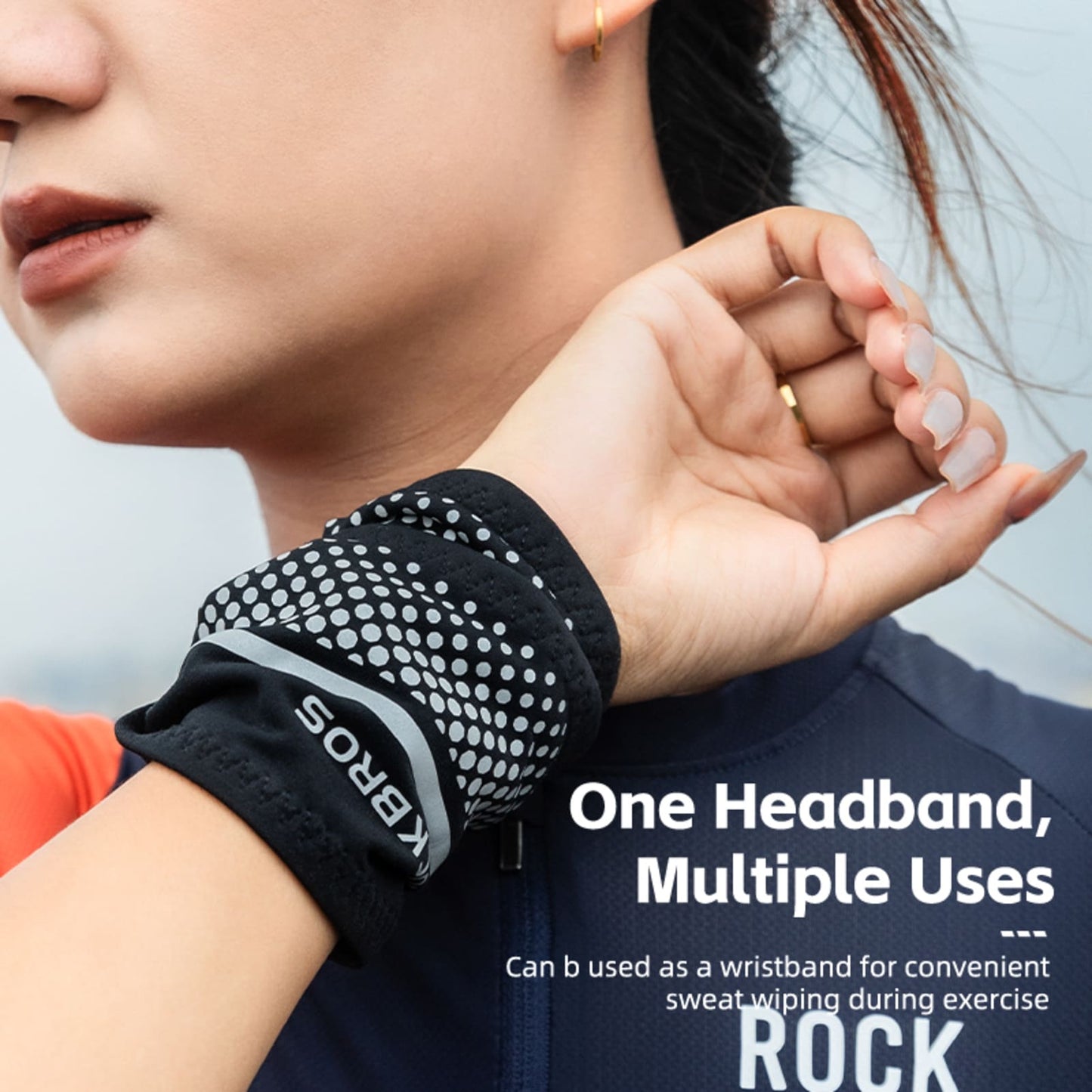 ROCKBROS Reflective Sports Sweat Band - Stay Cool & Visible 