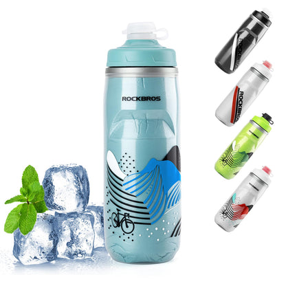 ROCKBROS 620ml Leakproof Insulated Sports Water Bottle for Bikes Outdoor #Color_Lake Teal