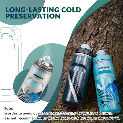 ROCKBROS 620ml Leakproof Insulated Sports Water Bottle for Bikes Outdoor