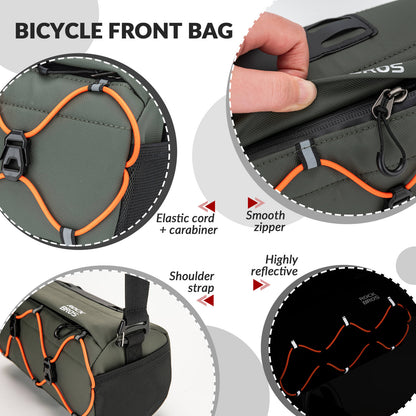 ROCKBROS Handlebar Bag 2.2L – Smart Storage On-The-Go! #Color_Army Green