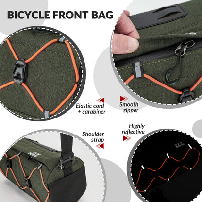 ROCKBROS Handlebar Bag 2.2L – Smart Storage On-The-Go! #Color_Dark Green