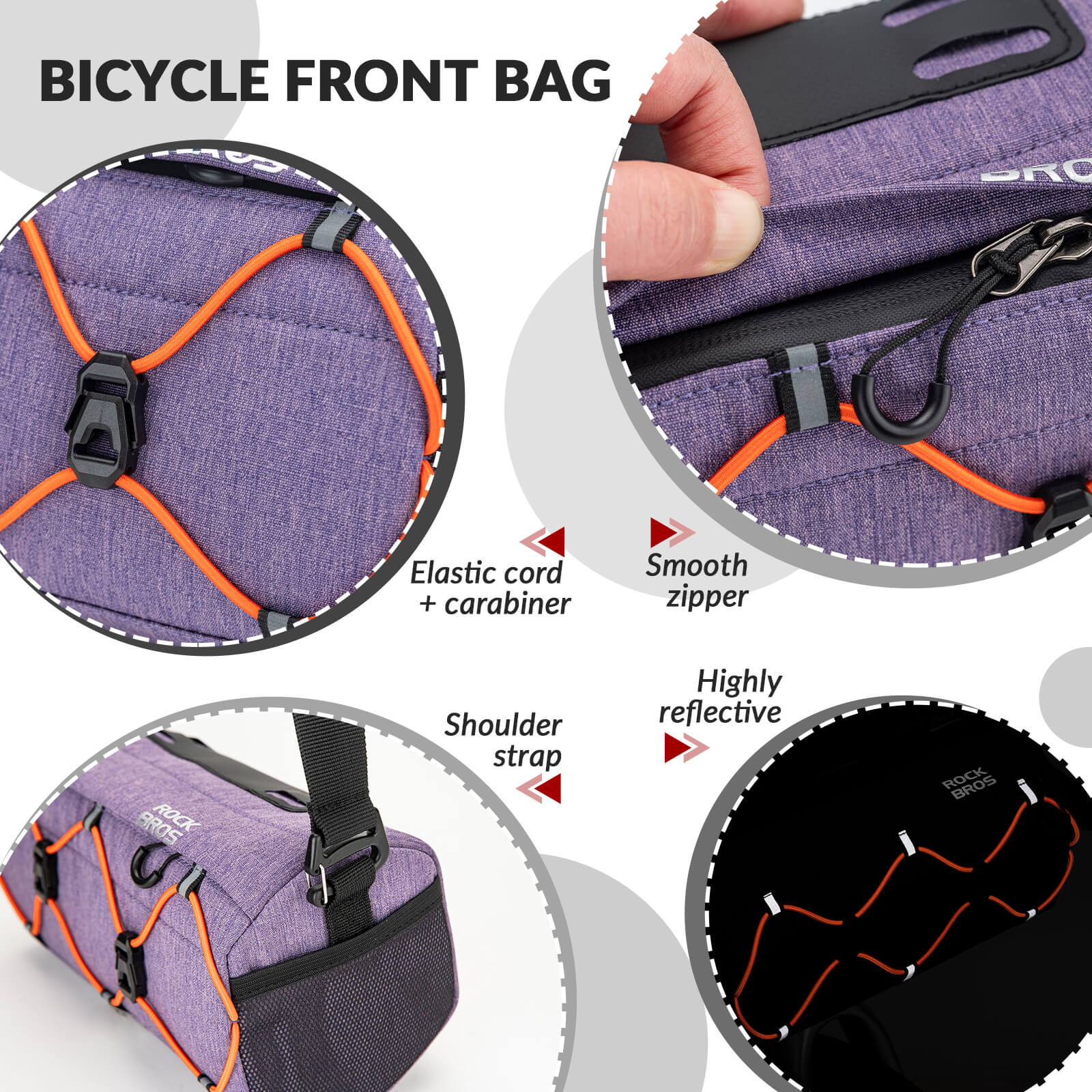 ROCKBROS Handlebar Bag 2.2L – Smart Storage On-The-Go! #Color_Purple