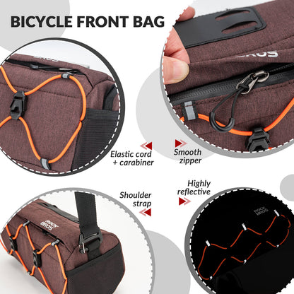 ROCKBROS Handlebar Bag 2.2L – Smart Storage On-The-Go! #Color_Brown