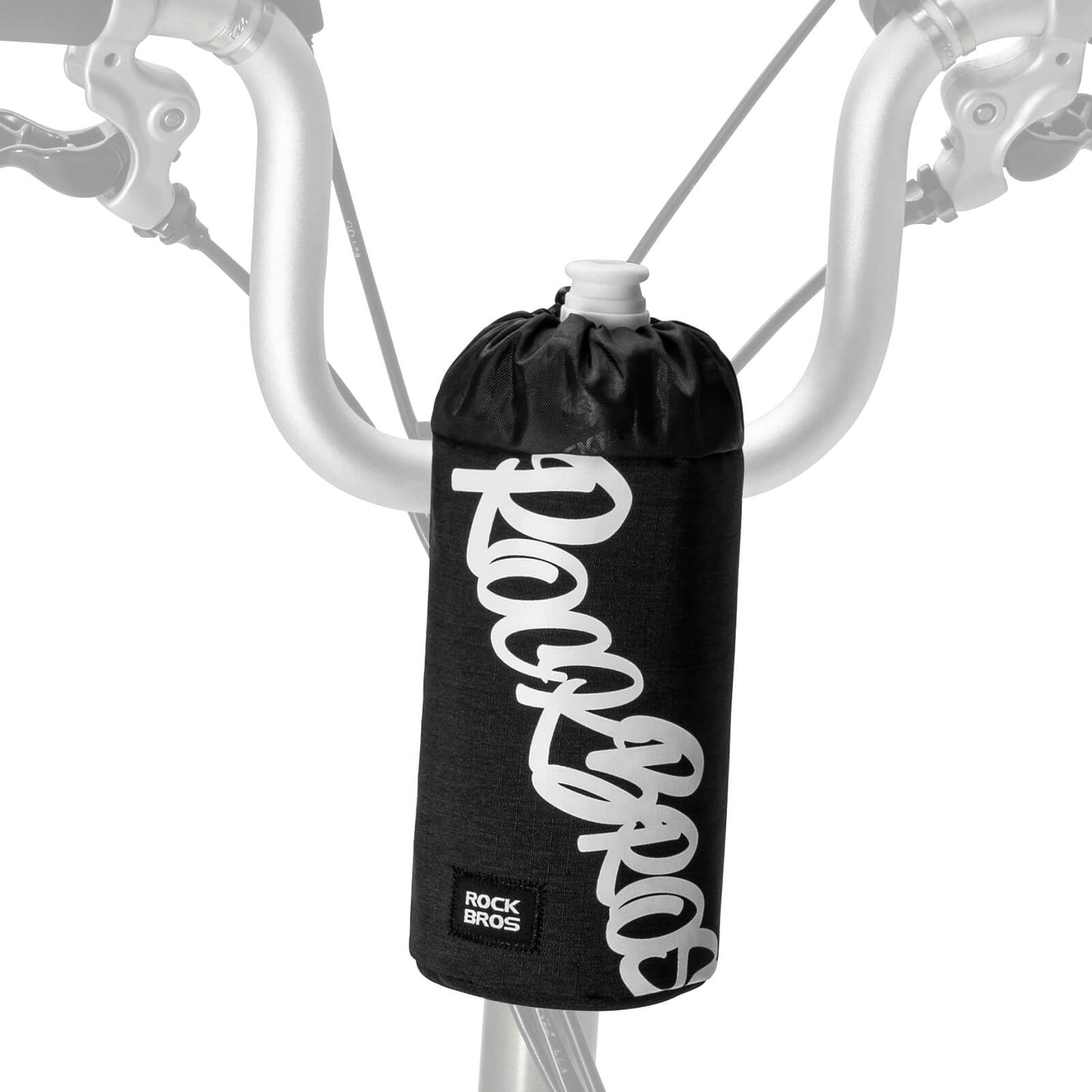 ROCKBROS 1L handlebar bag with integrated bottle holder, ideal for cycling hydration and storage.#Color_Black
