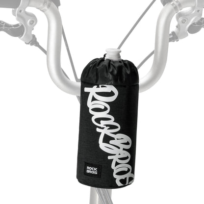 ROCKBROS 1L handlebar bag with integrated bottle holder, ideal for cycling hydration and storage.#Color_Black