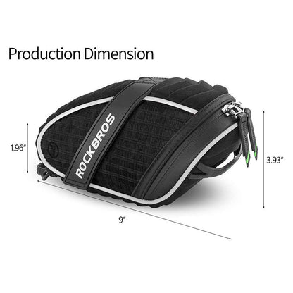 ROCKBROS Bicycle Saddle Bag Under Seat 3D Shell Cycling Seat Pack #Size_Black