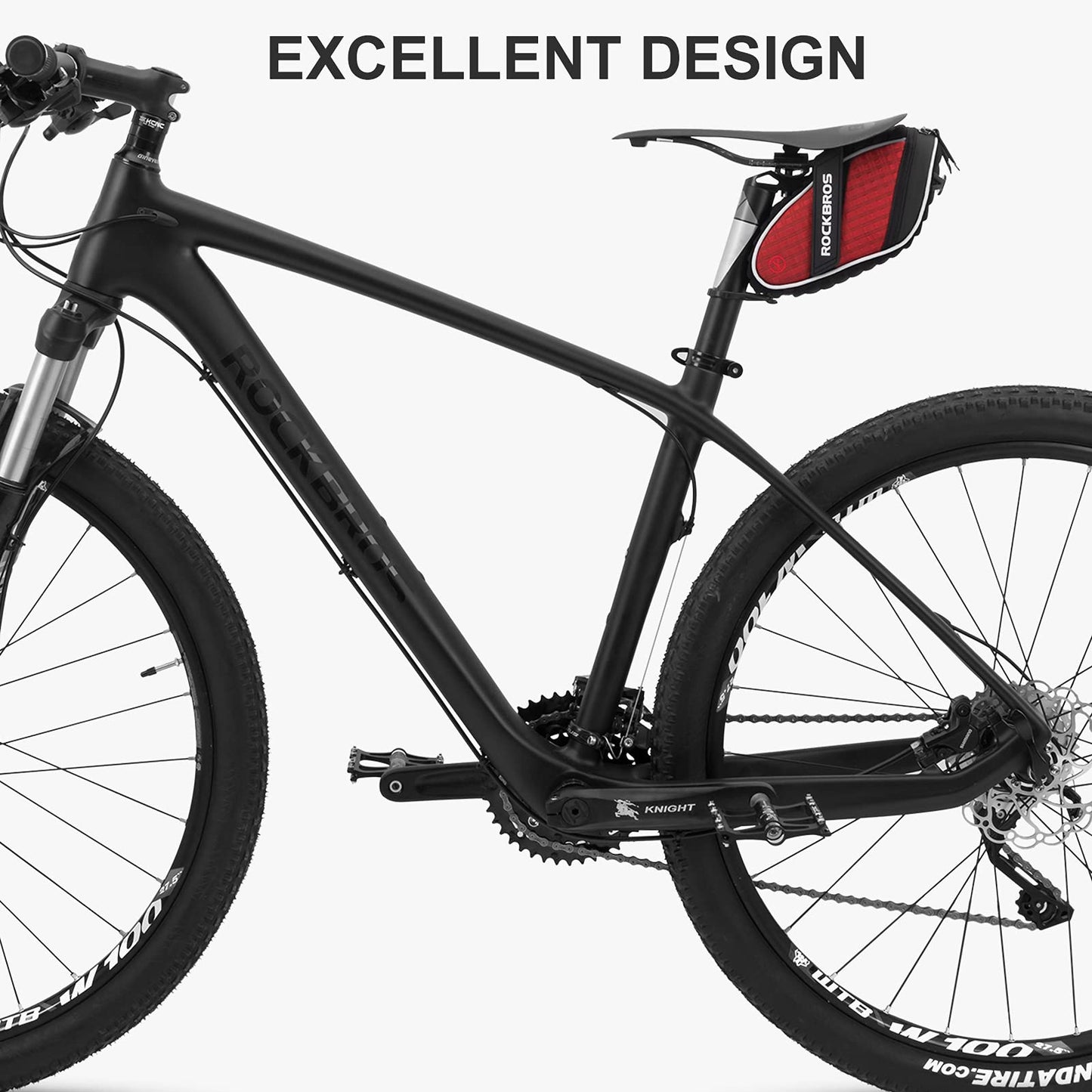ROCKBROS Bicycle Saddle Bag Under Seat 3D Shell Cycling Seat Pack #Size_Black+tool