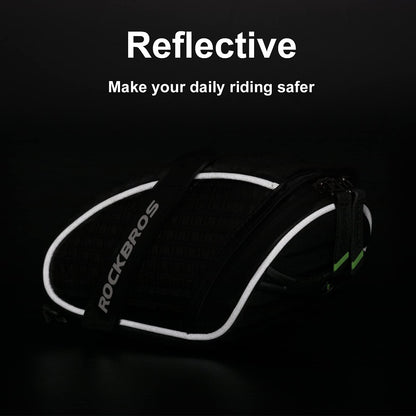 ROCKBROS Bicycle Saddle Bag Under Seat 3D Shell Cycling Seat Pack #Size_Black