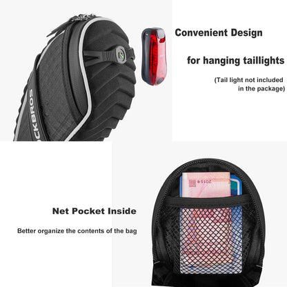 ROCKBROS Bicycle Saddle Bag Under Seat 3D Shell Cycling Seat Pack #Size_Red+tool