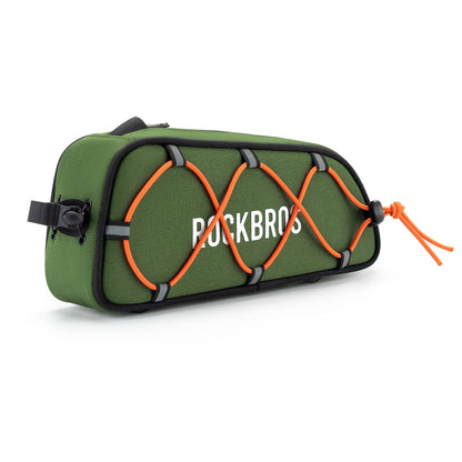 ROCKBROS Bicycle Top Tube Bag Frame Bag 0.7L Reflective Bicycle Bag #Color_Army Green