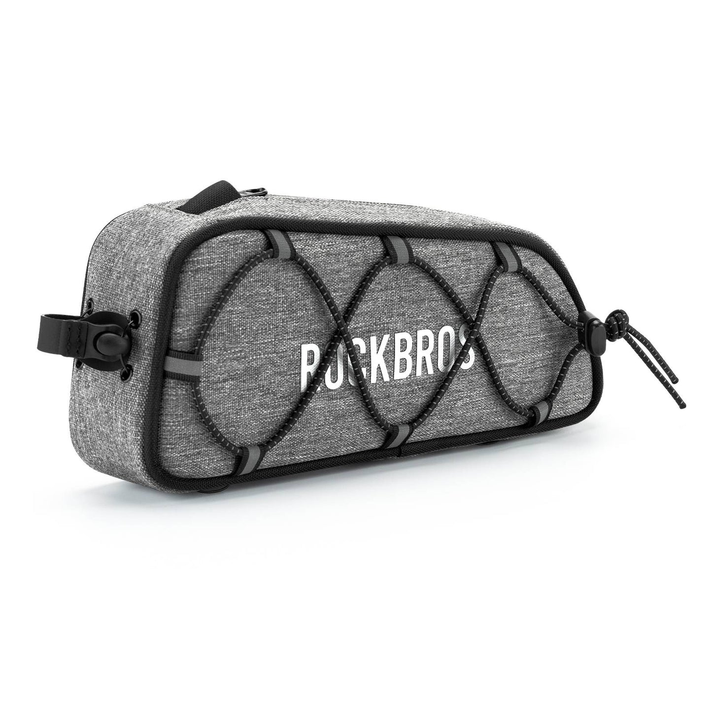 ROCKBROS Bicycle Top Tube Bag Frame Bag 0.7L Reflective Bicycle Bag #Color_Linen Gray