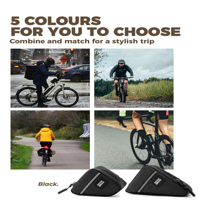ROCKBROS Triangle Frame Bag – Compact Storage for Folding Bikes! #Color_Black