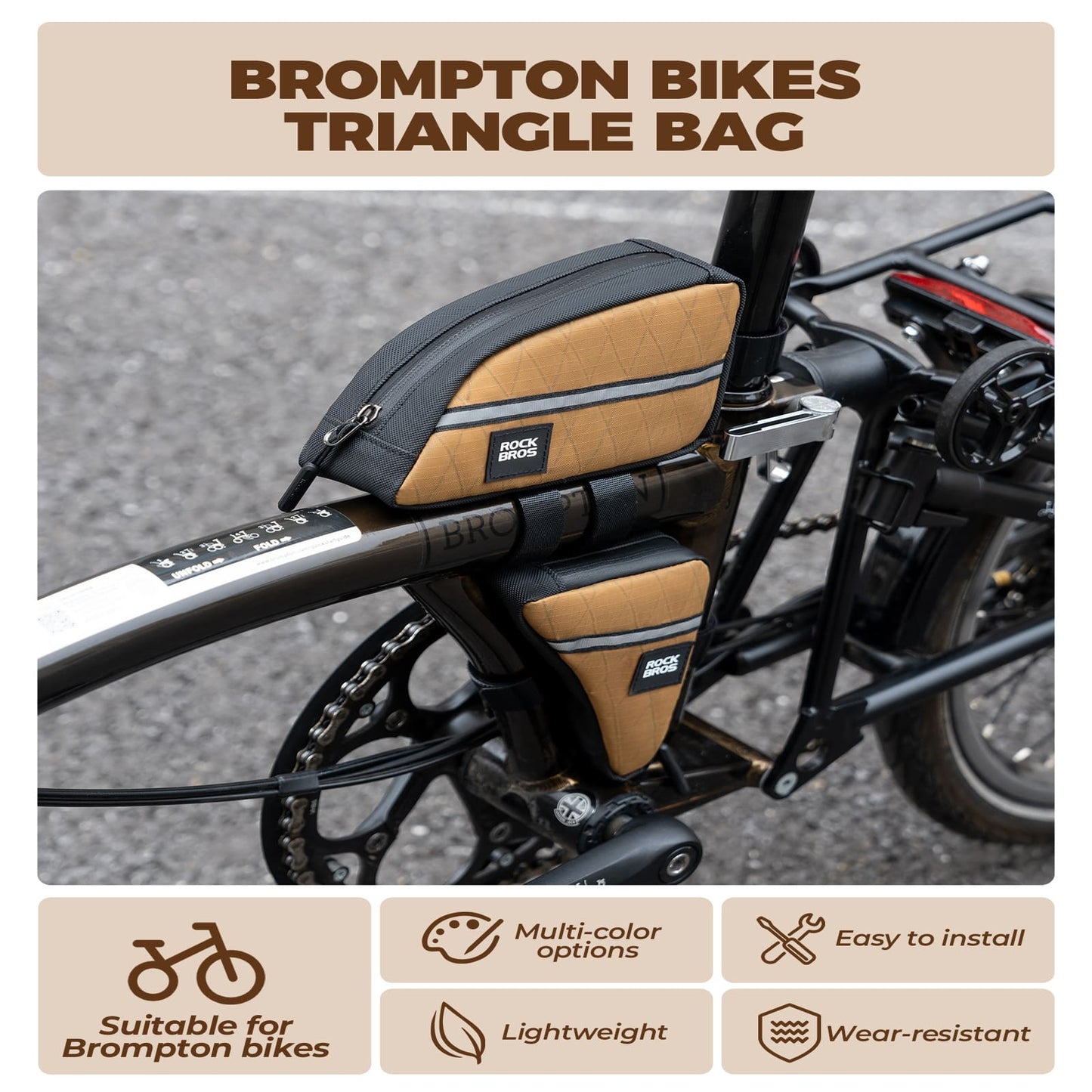 ROCKBROS Triangle Frame Bag – Compact Storage for Folding Bikes! 