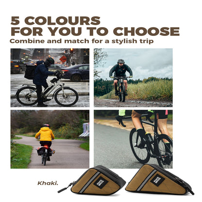 ROCKBROS Triangle Frame Bag – Compact Storage for Folding Bikes! #Color_Khaki