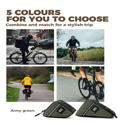 ROCKBROS Triangle Frame Bag – Compact Storage for Folding Bikes! #Color_Army Green