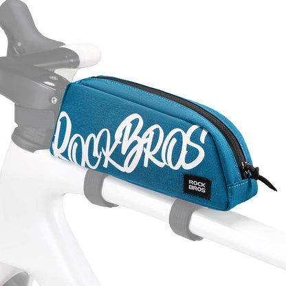 ROCKBROS 0.8L bike frame bag G009 waterproof top tube bag with large storage and easy-access design for cycling essentials.#Color_Blue